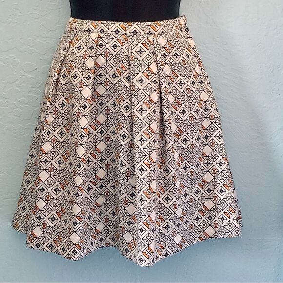 H&M Geometric Print High Waist Circle Skirt Size 2 - Picture 2 of 14